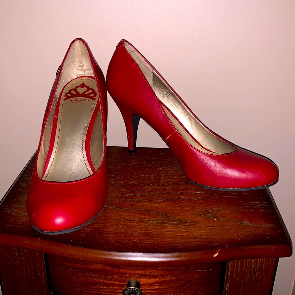 Red Fergalicious 3 inch heels